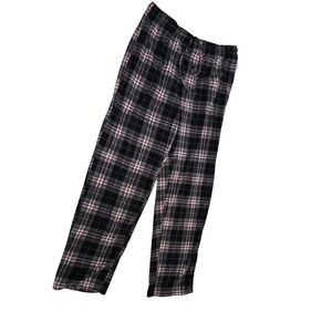 Holiday Traditions Plaid Fleece Pants Women's XXL Black Red Sleepwear /0285